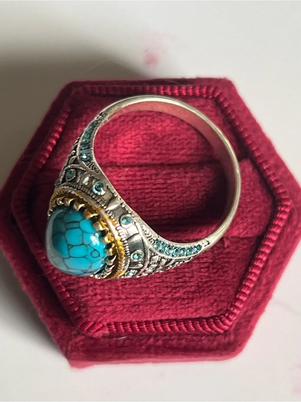 Luxury Collection Titanium Steel Silver Vintage Design Ring Size 13 NWT